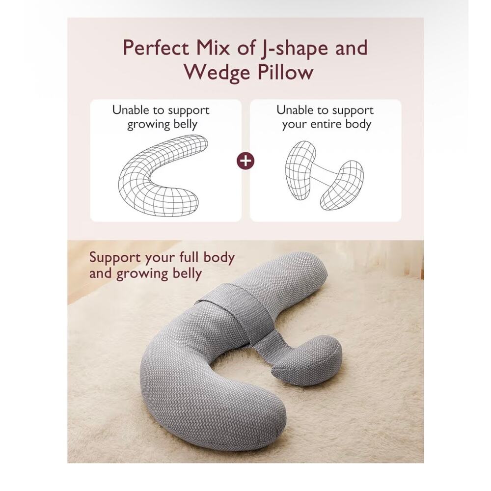 Momcozy Pregnancy Pillow, Original F Shaped Maternity Pillow for Pregnant Women - Picture 2 of 8